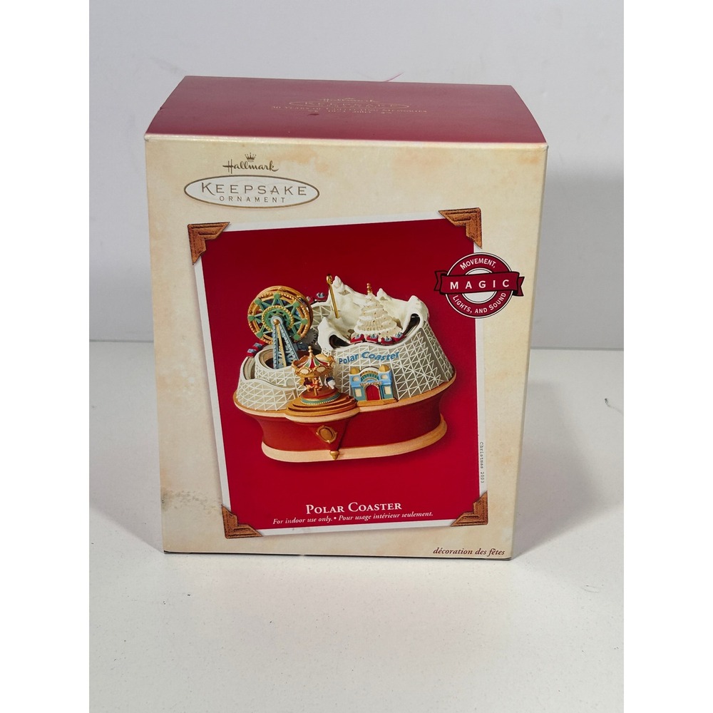 Hallmark Keepsake 2003 Polar Coaster Magic Light Sound Motion Ornament Ken Crow